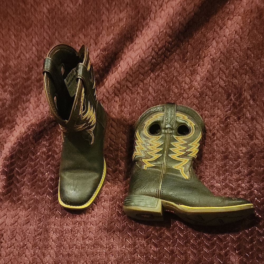 Durango Kids Boots in Black and Yellow